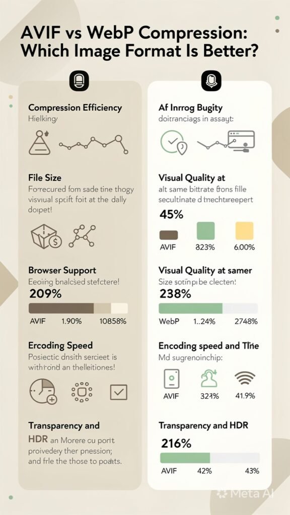 compresión AVIF vs WebP - comparación de formatos de imagen