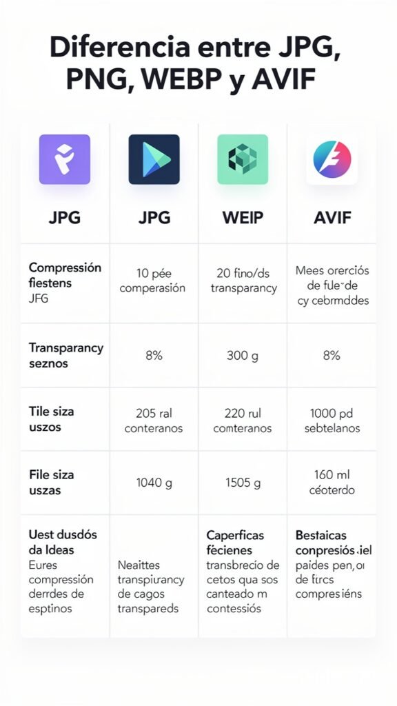 difference between JPG PNG WEBP and AVIF