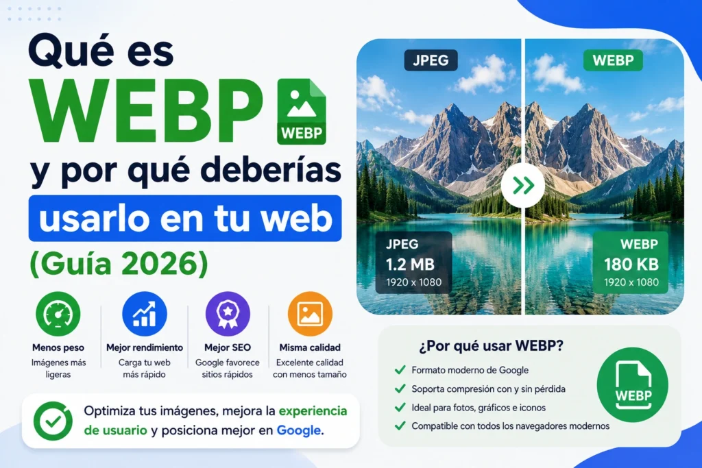 Qué es WEBP y por qué deberías usarlo en tu web (Guía 2026)
